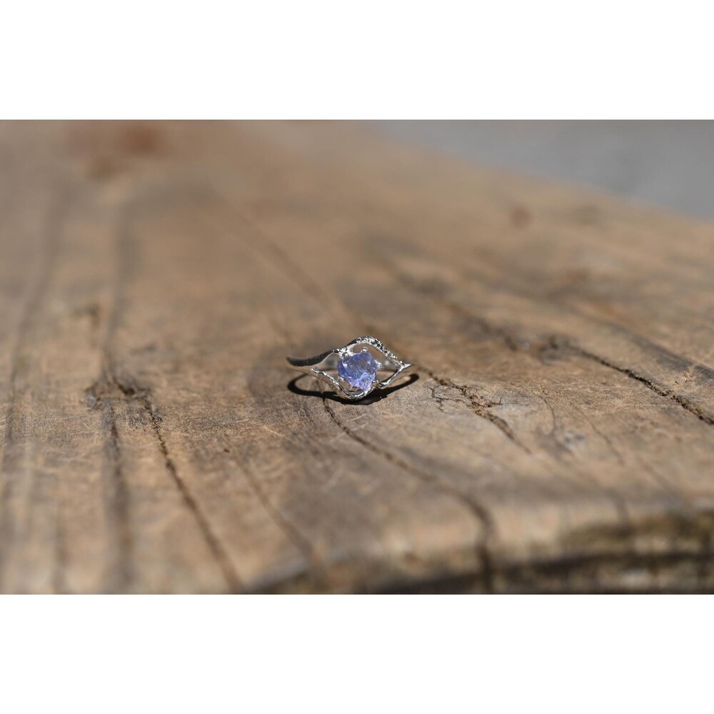 Engagement ring Tanzanite  sterling silver size 6 American made